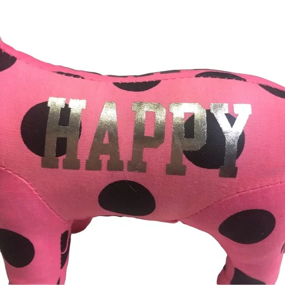 PINK VICTORIA’S SECRET Collectible Dog Stuffed Animal Plush Pink Silver Black - Picture 5 of 16